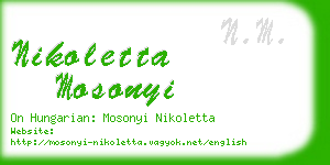 nikoletta mosonyi business card